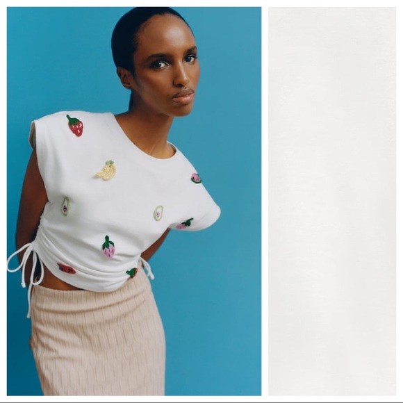 zara green ruched top